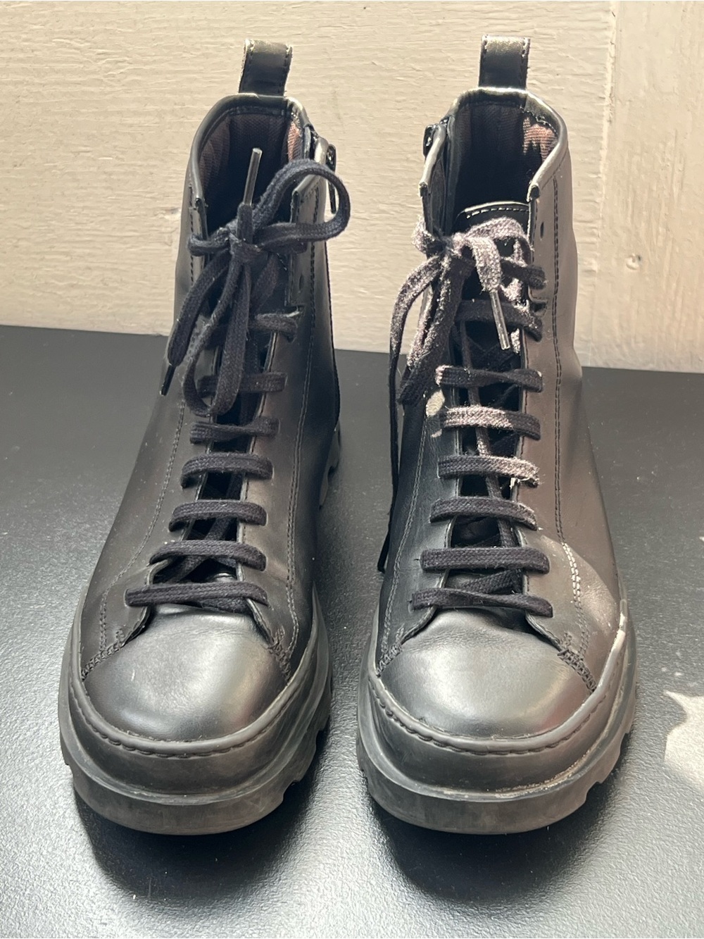 Camper Brutus Smooth Leather Lace-Up Boots